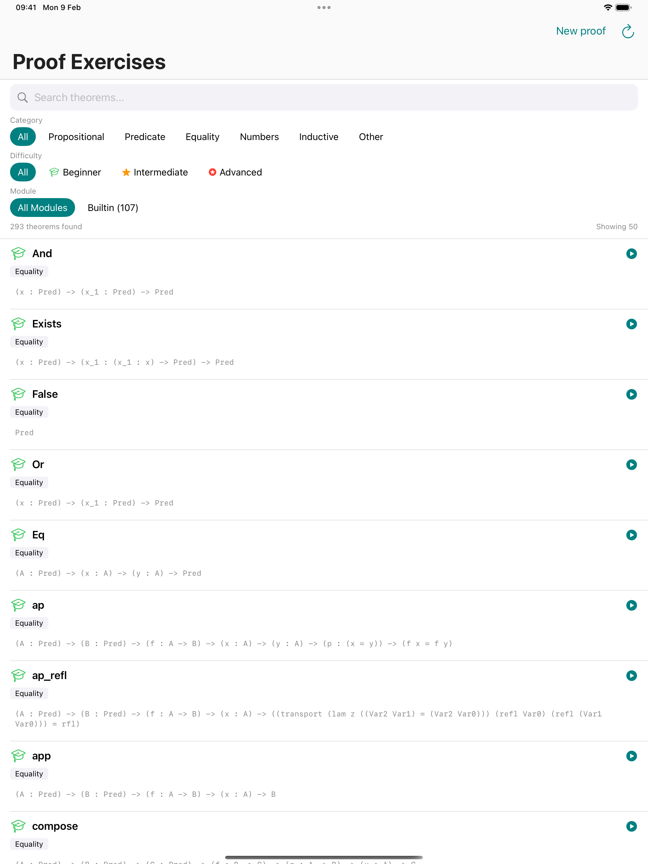 Your proof collection on tablet