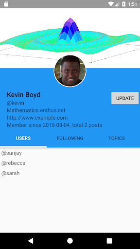 Android User Profile Screenshot