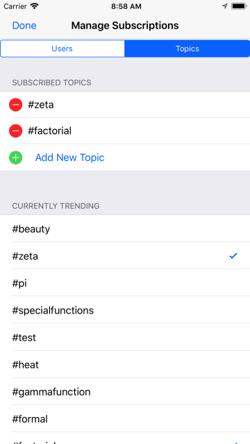 iOS Subscriptions Editor Screenshot